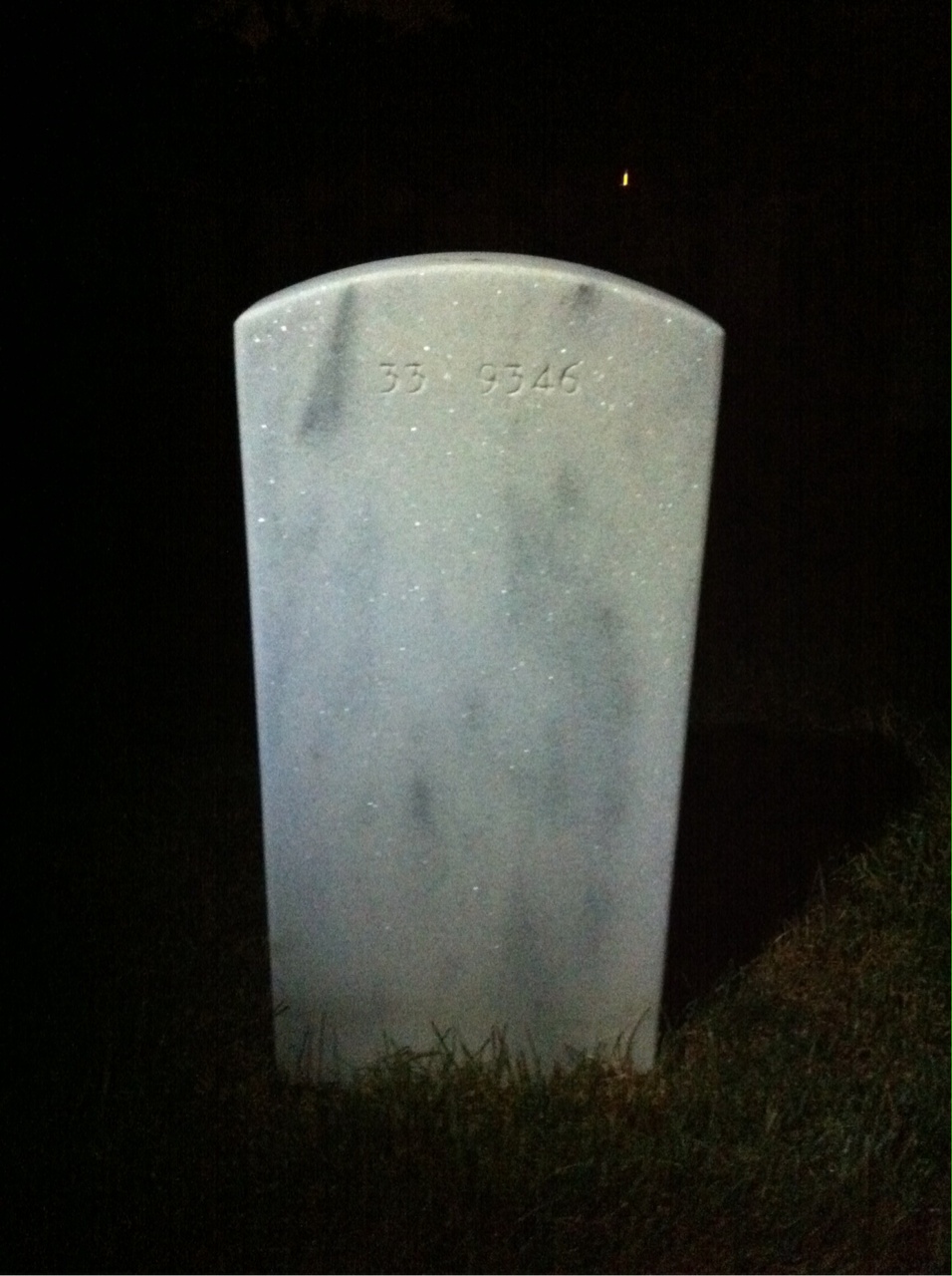 Back of headstone — Abraham Logan