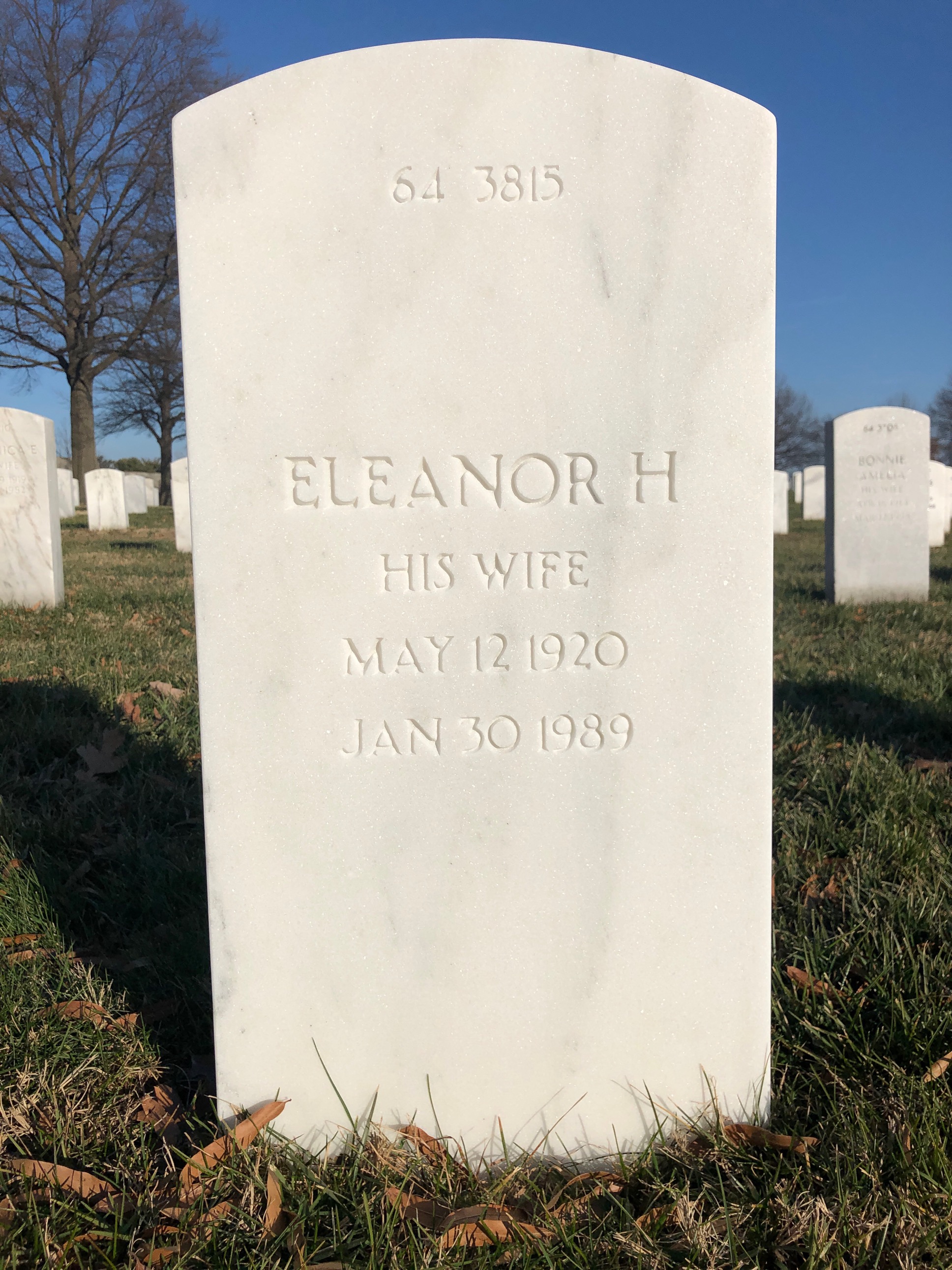 Back of headstone — Herbert Morse