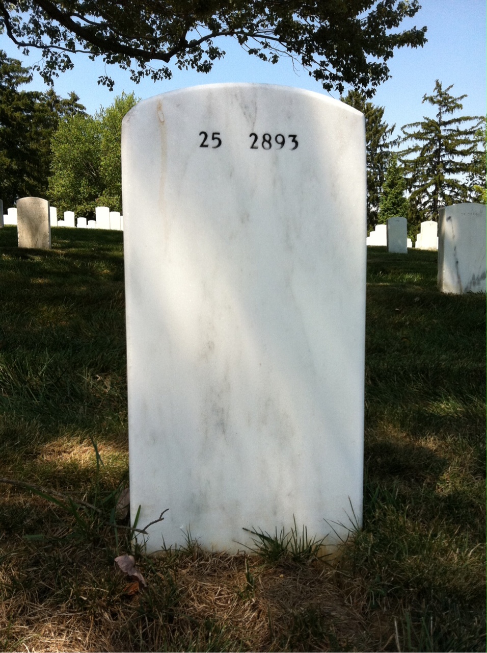 Back of headstone — Thomas W Ware