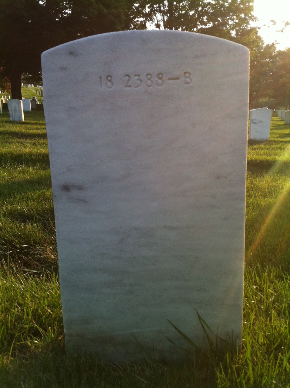 Back of headstone — Edward Myers