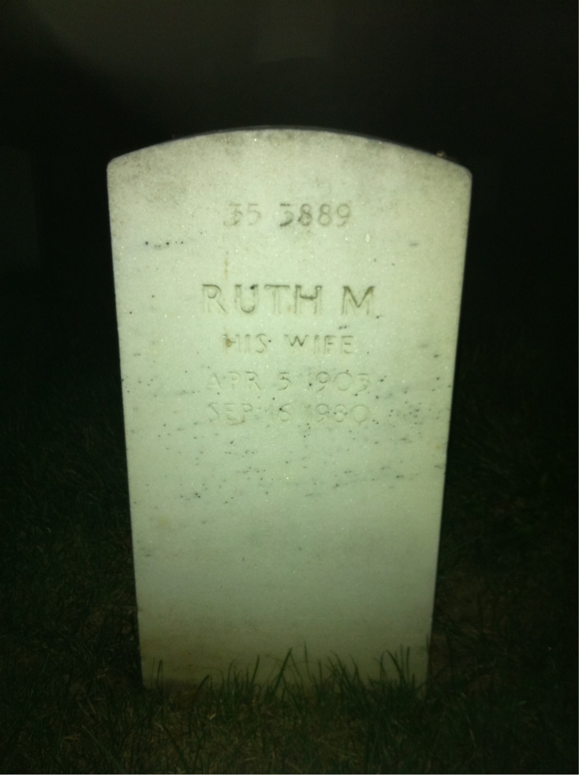 Back of headstone — James Angus