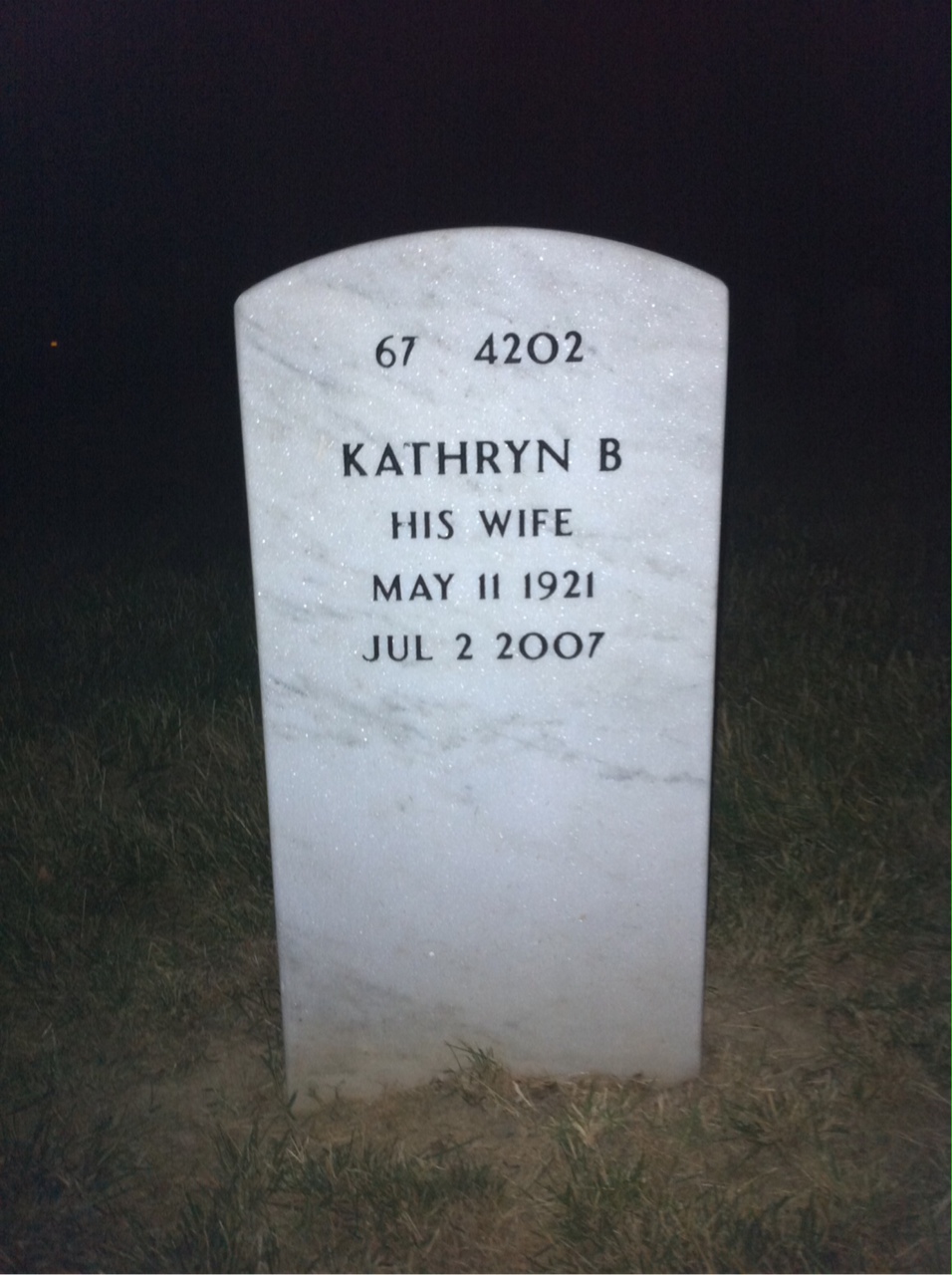 Back of headstone — Arlington Price