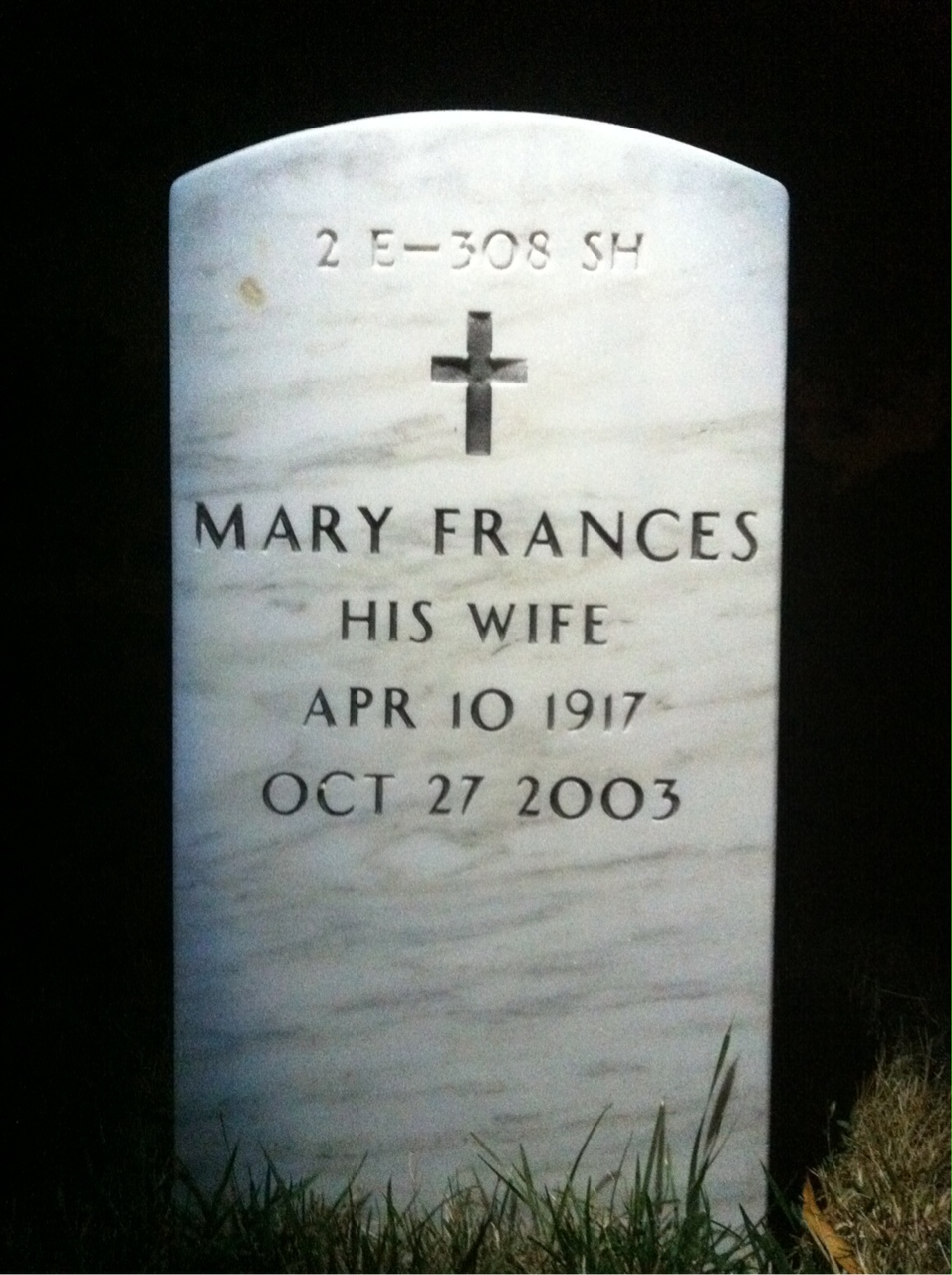 Back of headstone — Charles Case