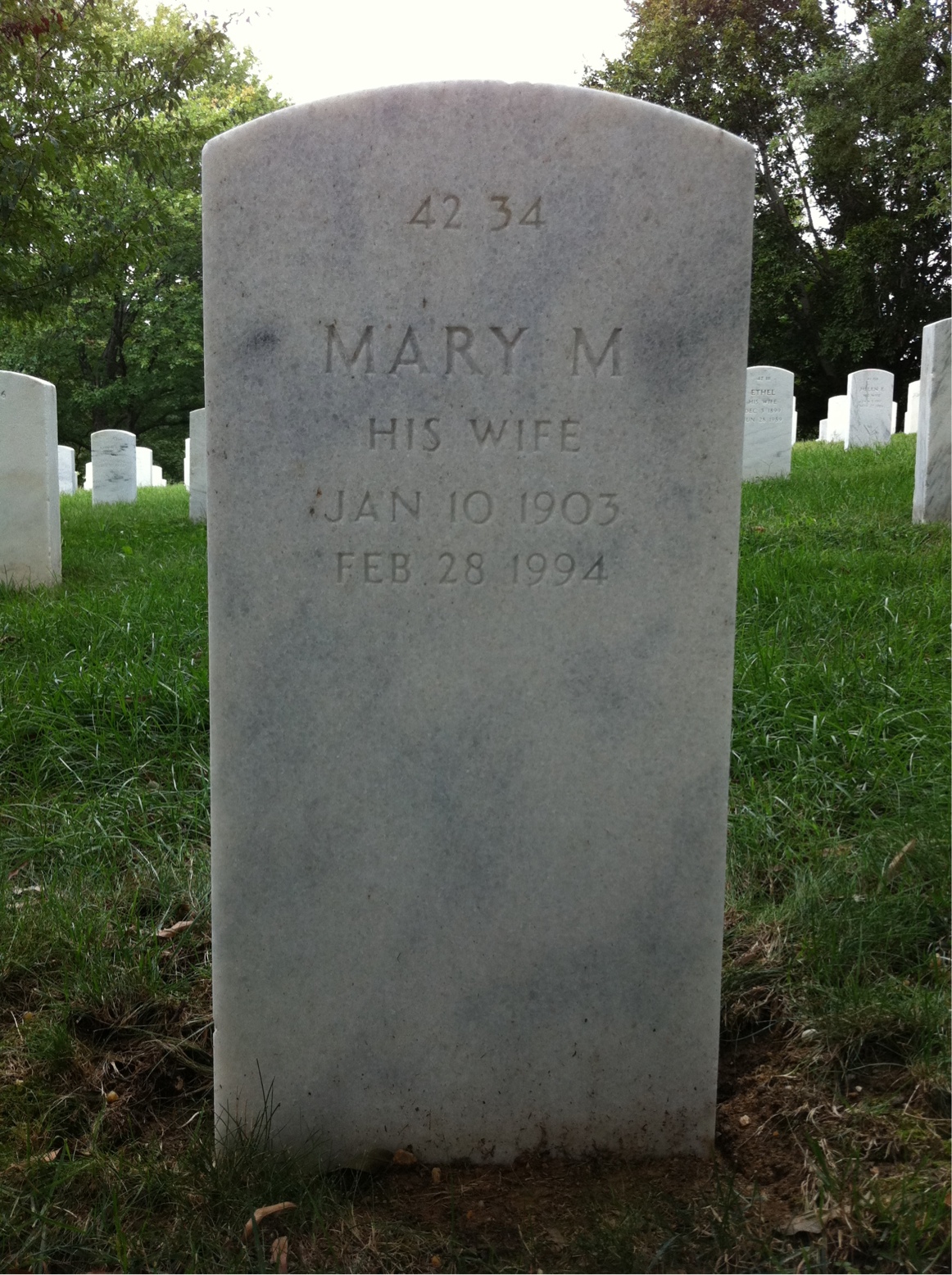 Back of headstone — Burton Bakeman
