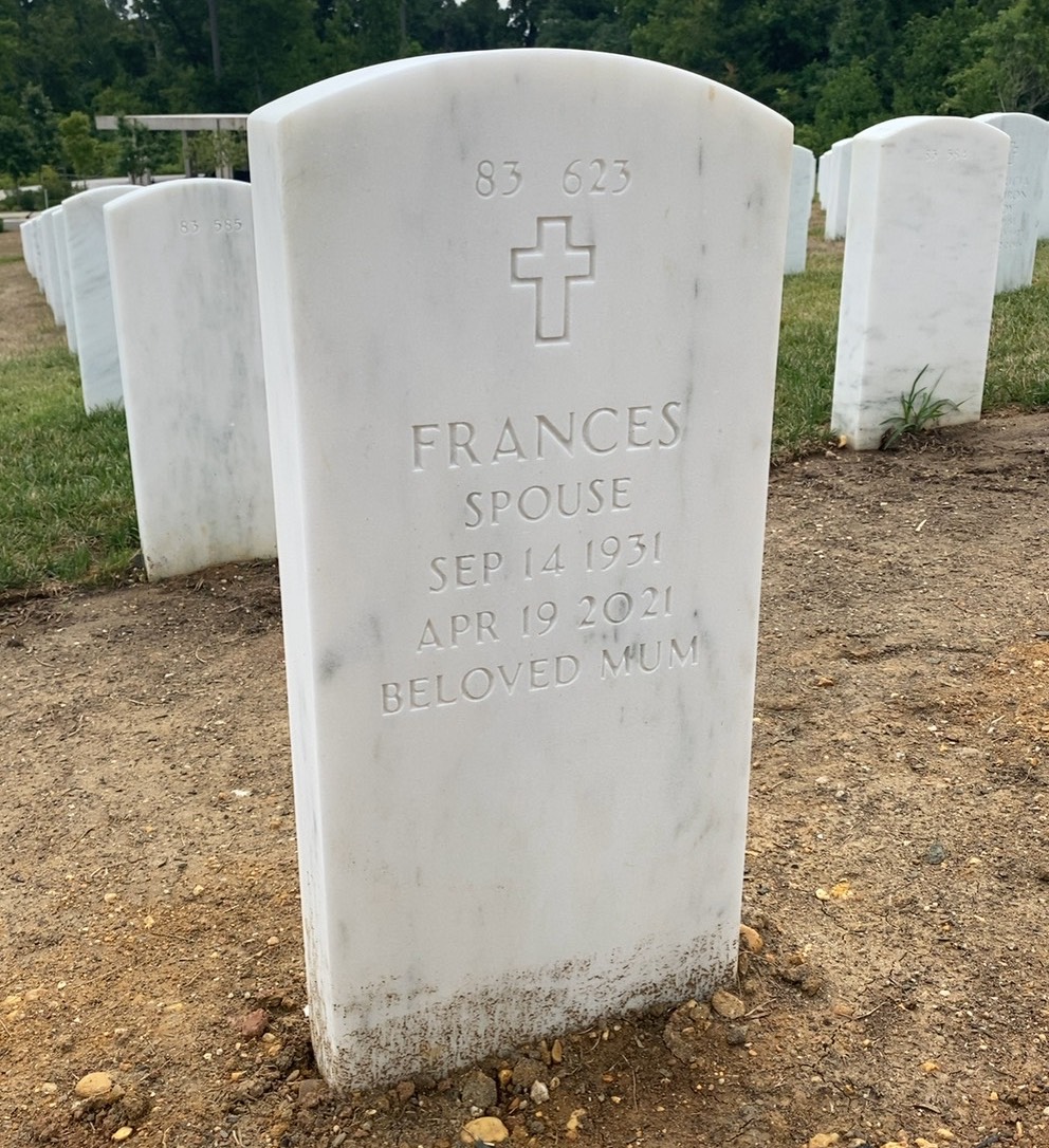 Back of headstone — Frank Monaco