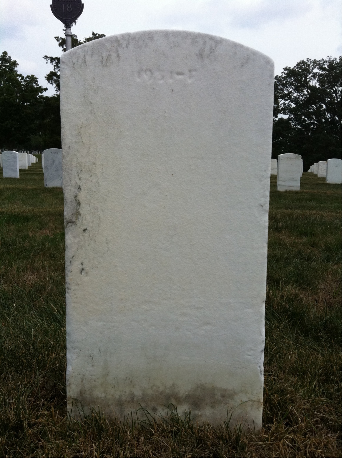 Back of headstone — Douglas Ayers