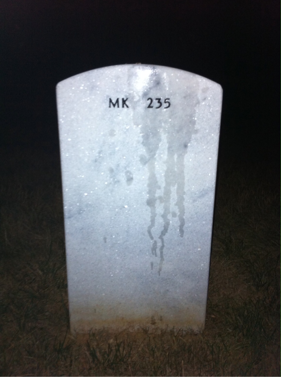 Back of headstone — William Mills