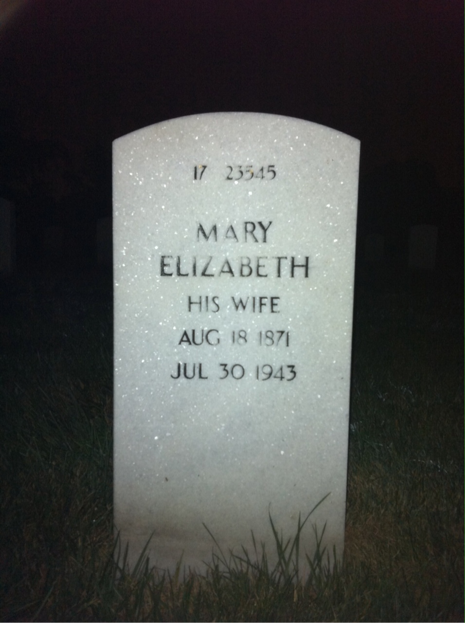 Back of headstone — Mary Mould