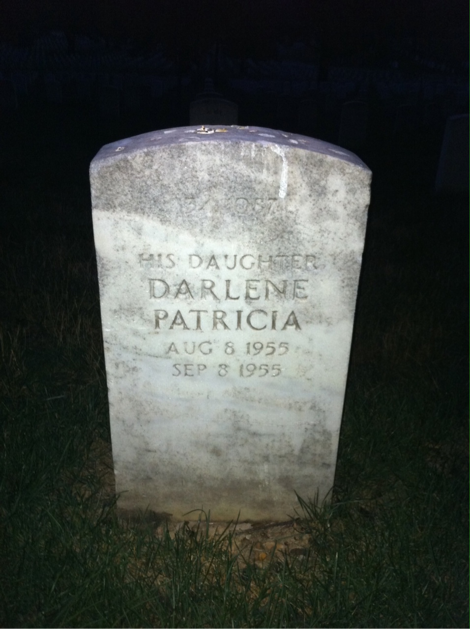 Back of headstone — Darlene Morris