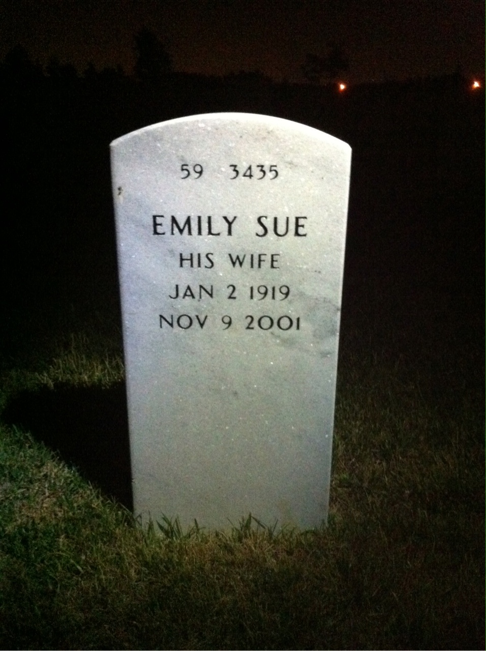 Back of headstone — William Powell