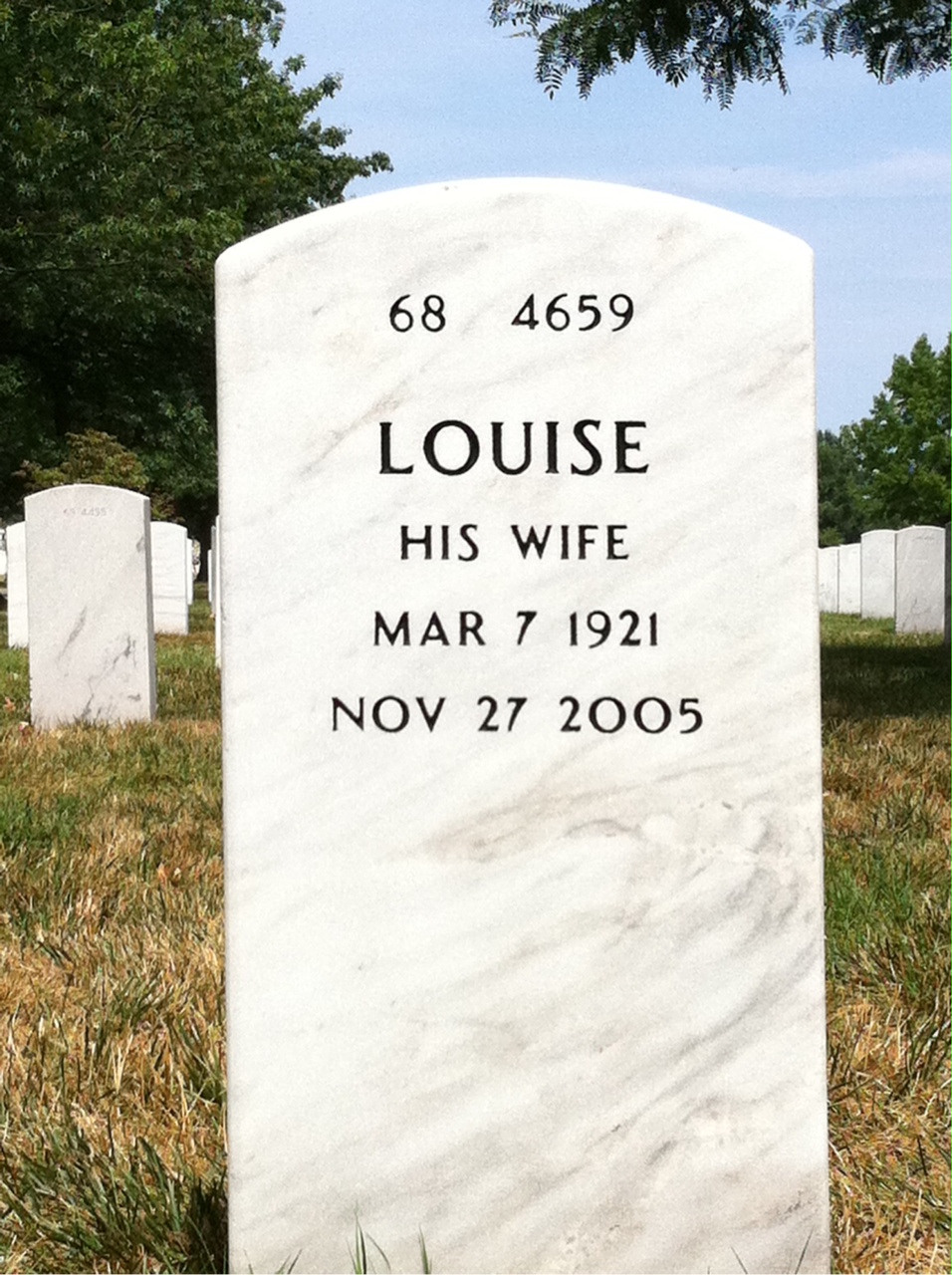 Back of headstone — George Leclaire