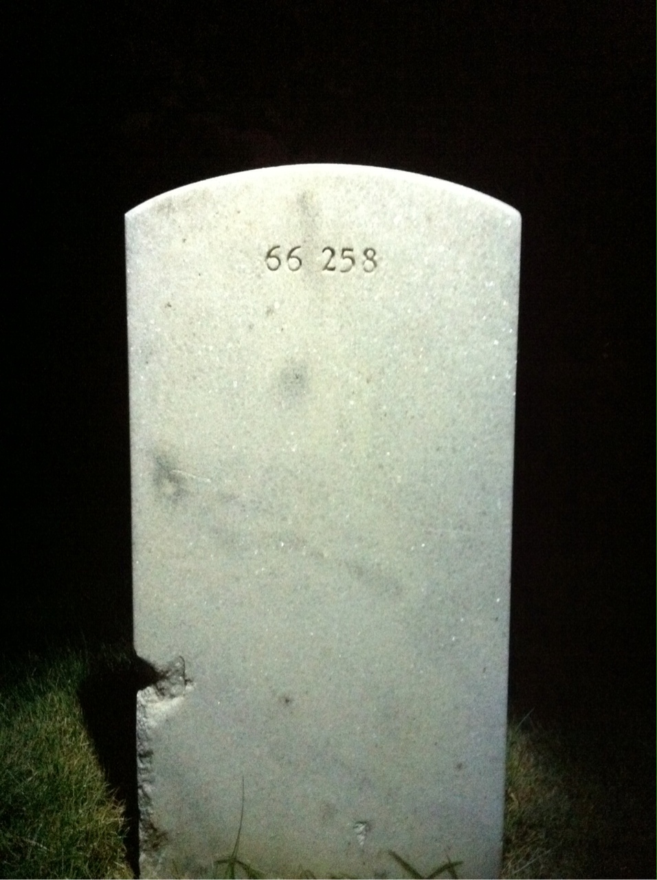Back of headstone — Willie Thurman Lesane