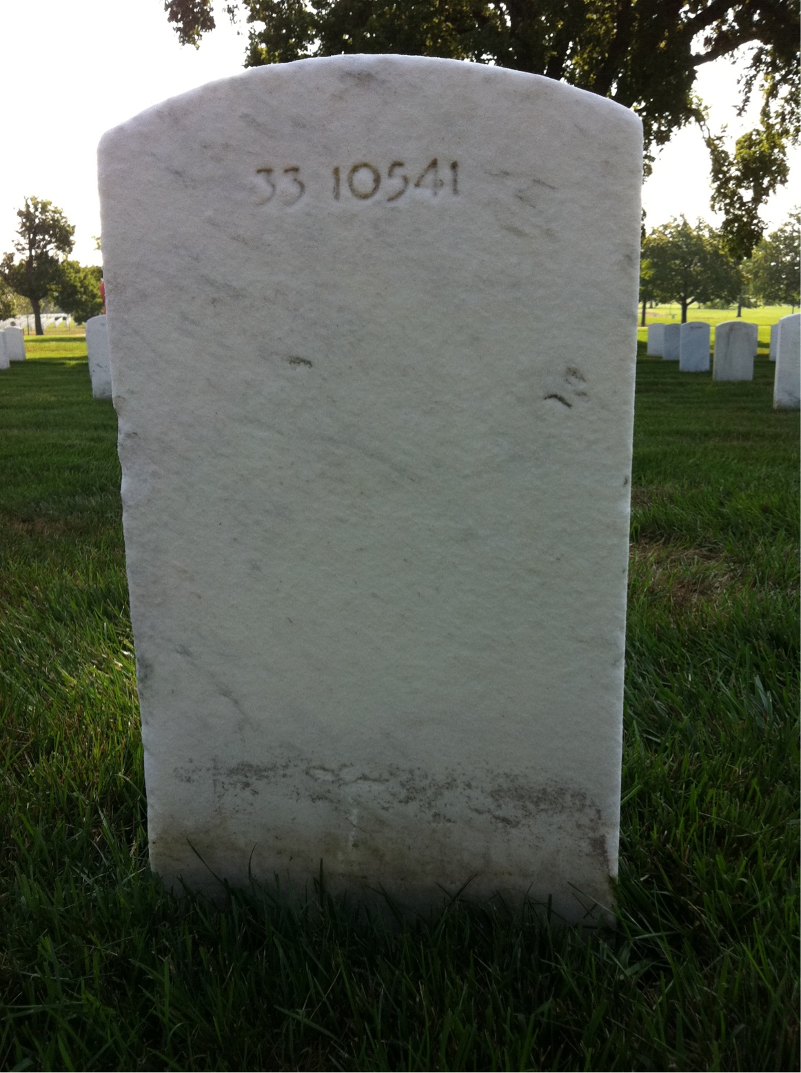 Back of headstone — William F Welliver