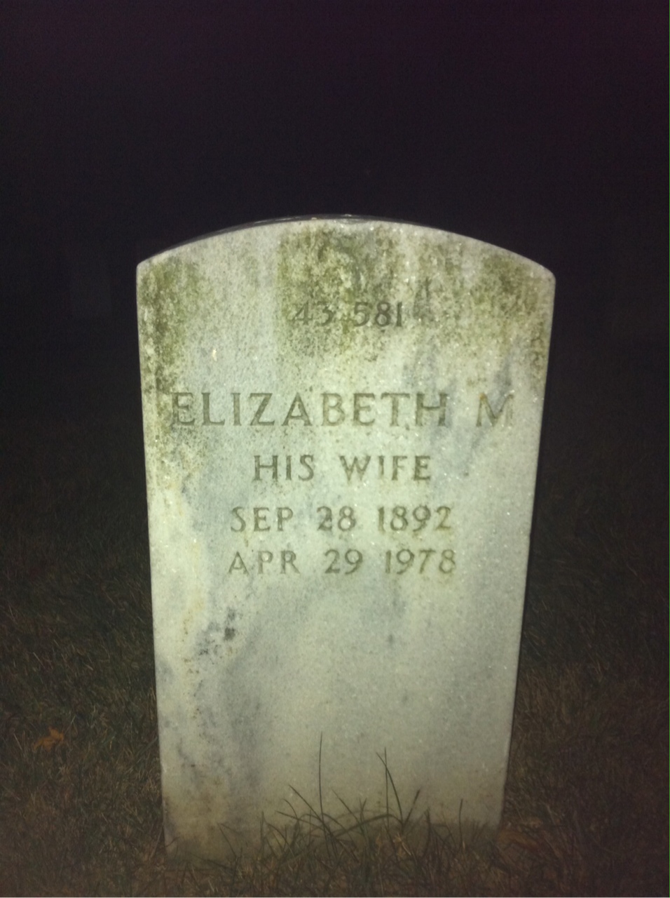 Back of headstone — Walter E Perkins