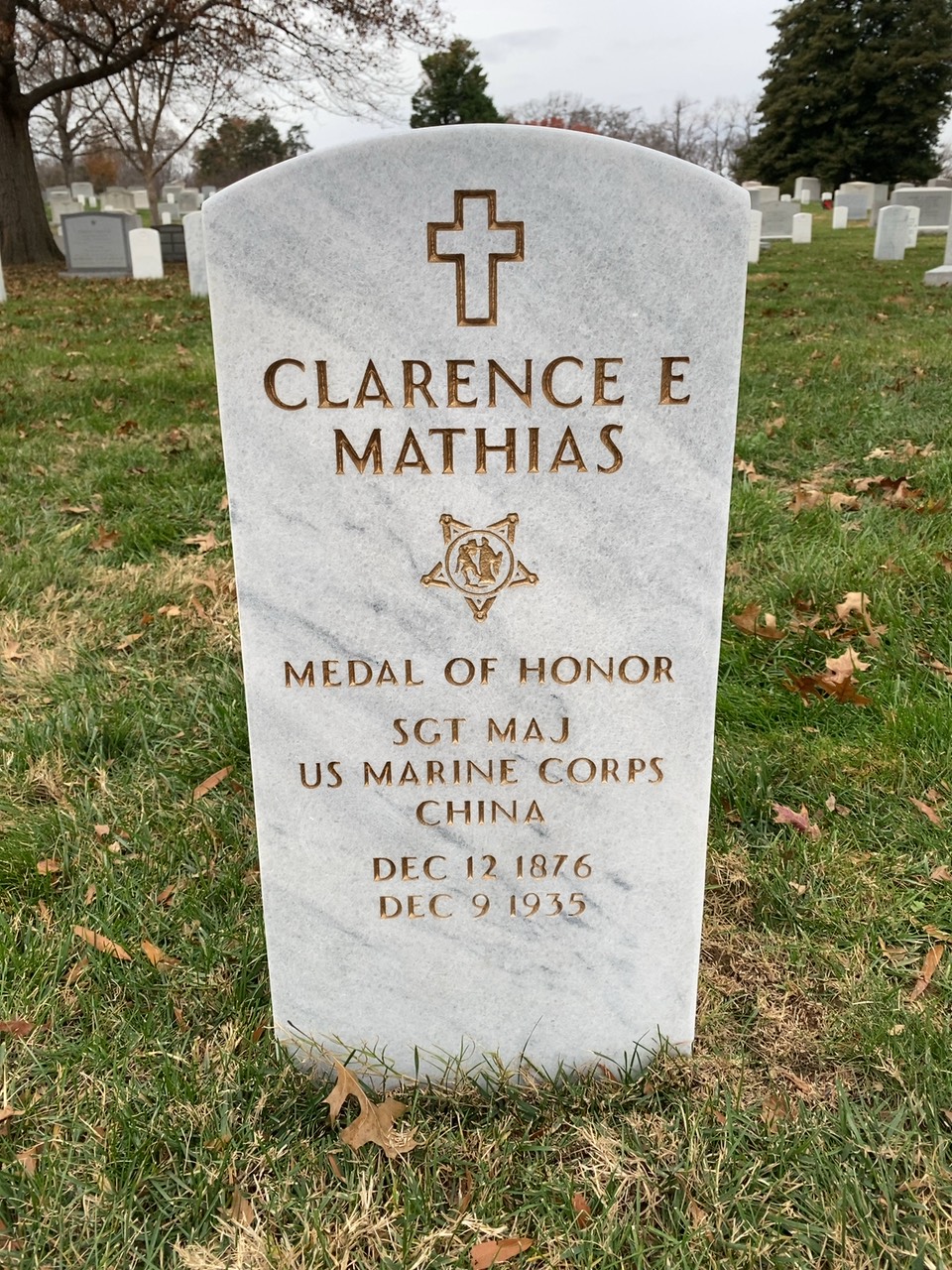Headstone of Clarence E. Mathias