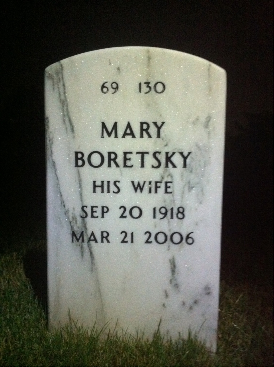 Back of headstone — Harold Chandler