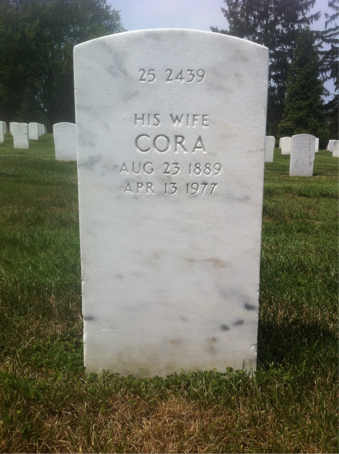 Back of headstone — Albert Anderson