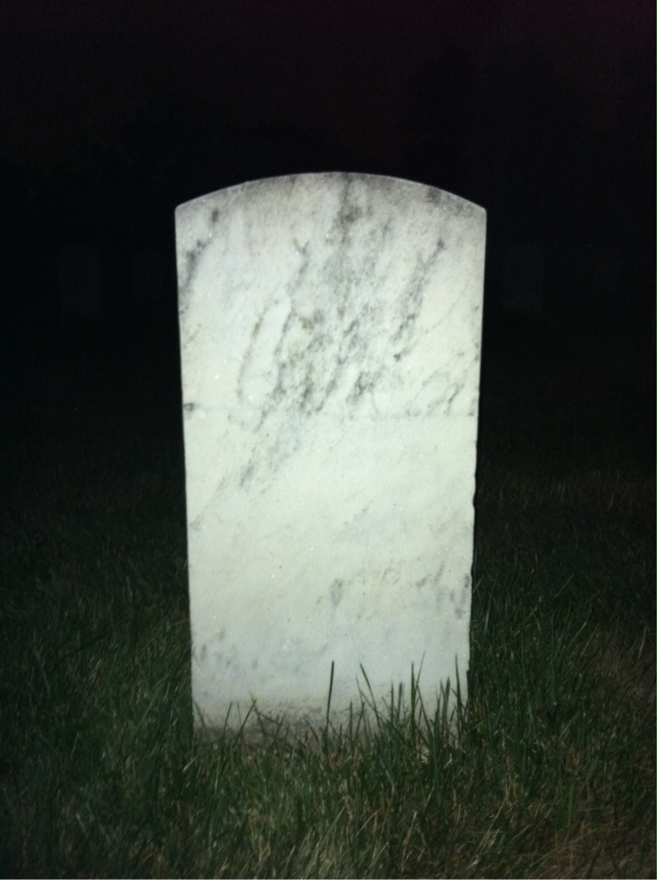 Back of headstone — John Mitchell