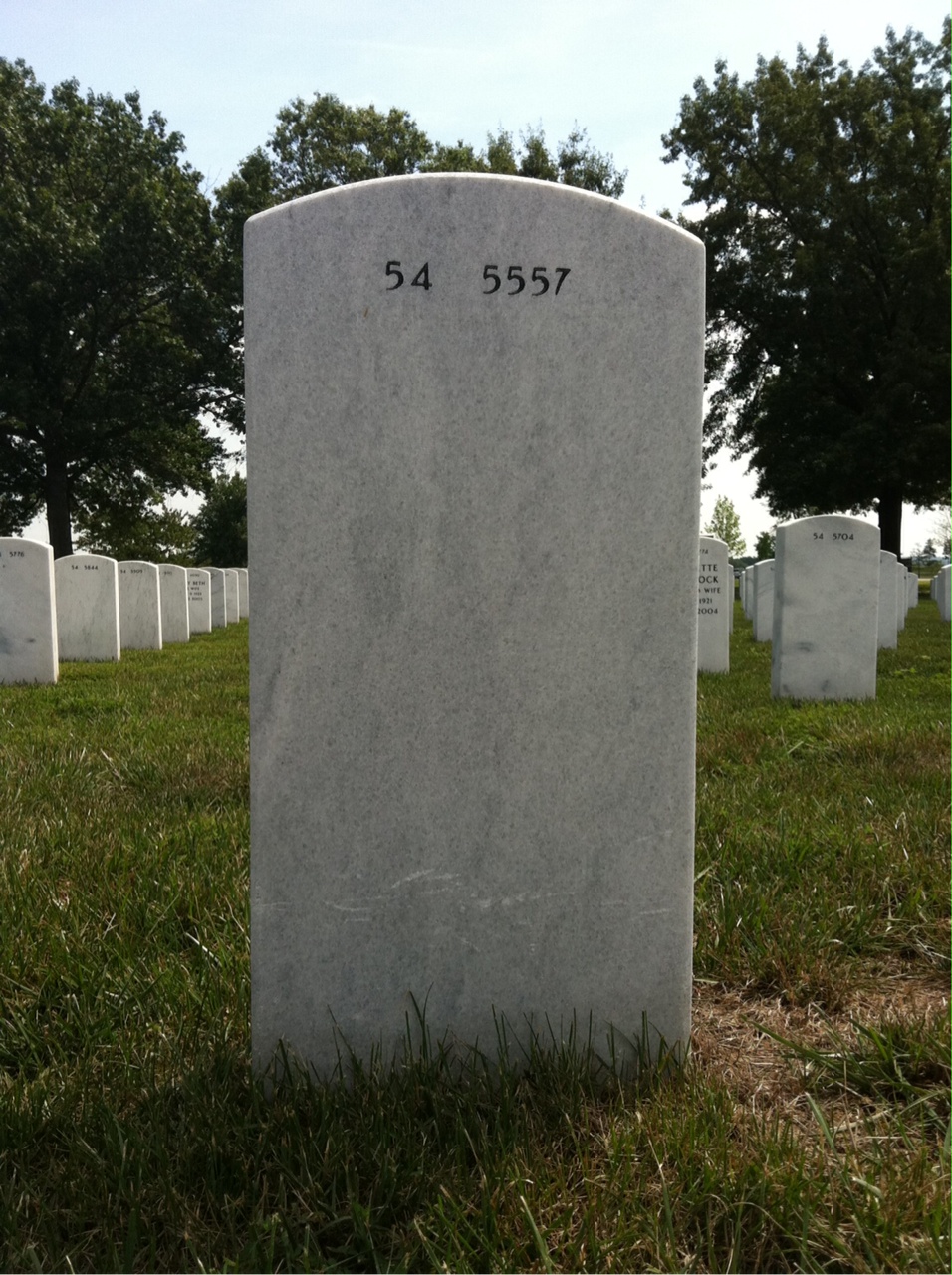 Back of headstone — Murl Bright