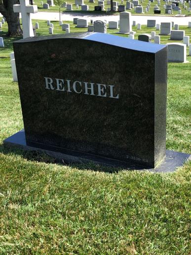 Back of headstone — Alfred Reichel