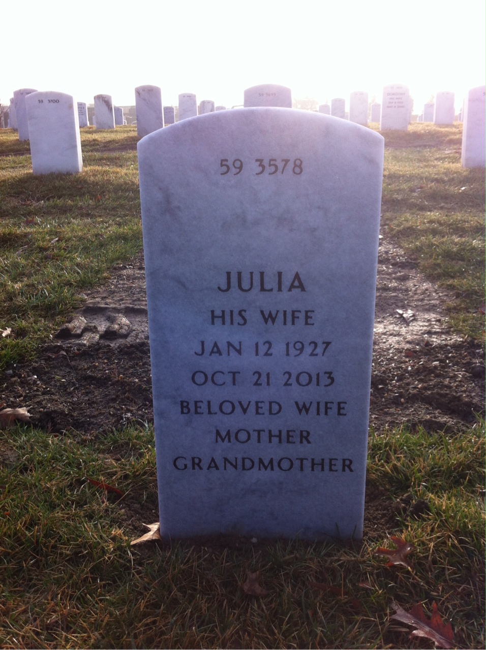 Back of headstone — Michael Sorbello