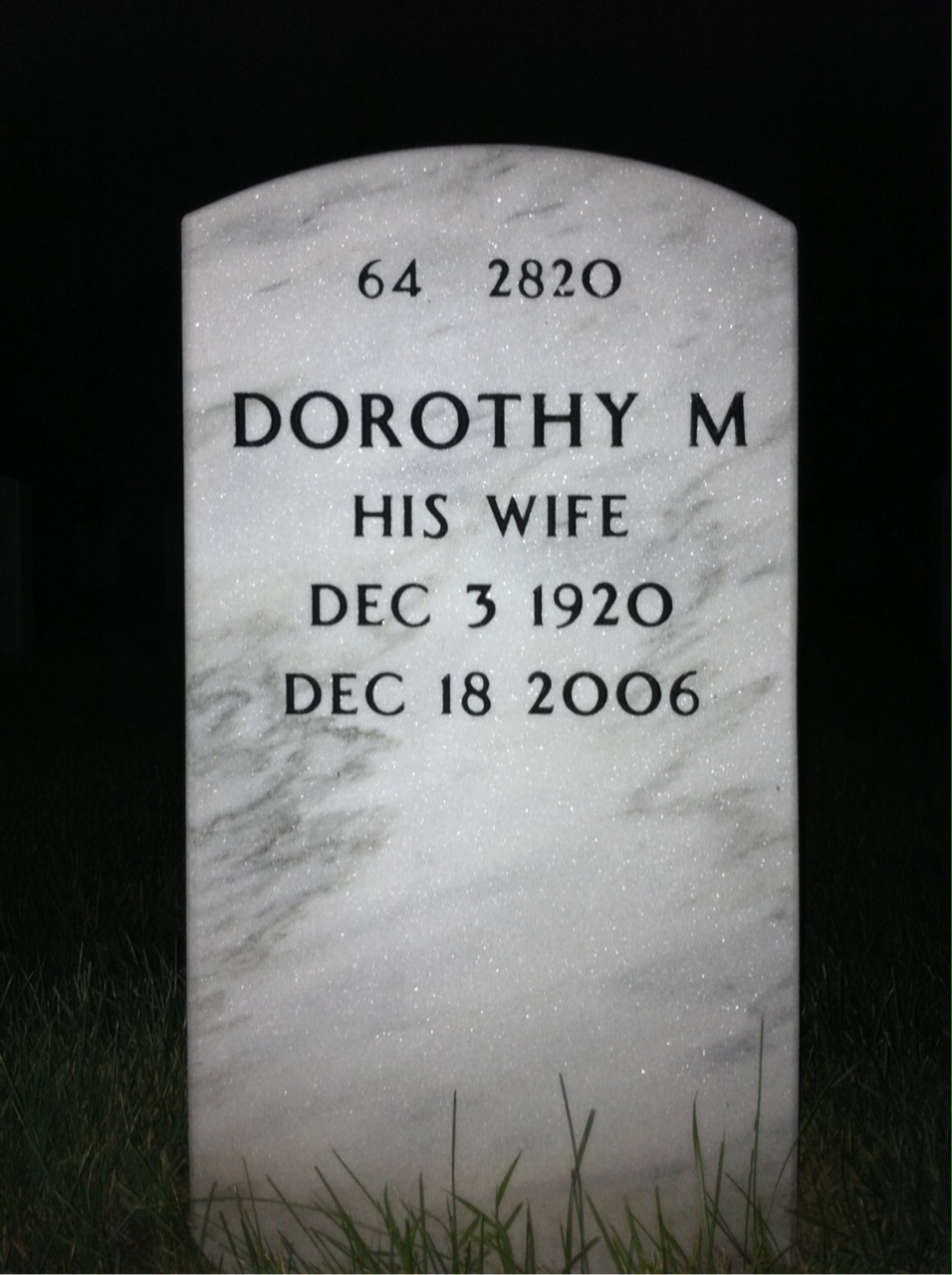 Back of headstone — Nelson Booker