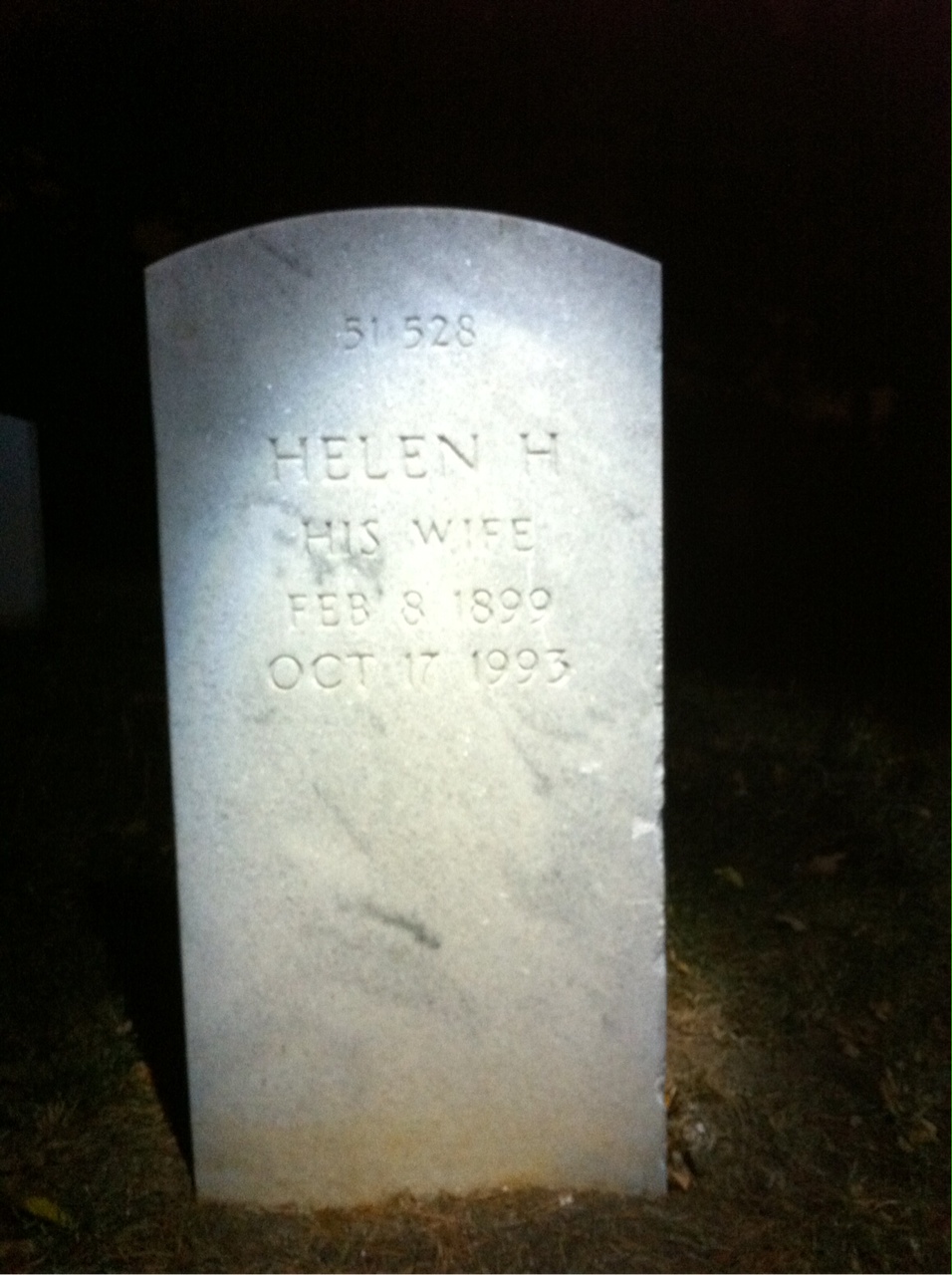 Back of headstone — Paul Moore