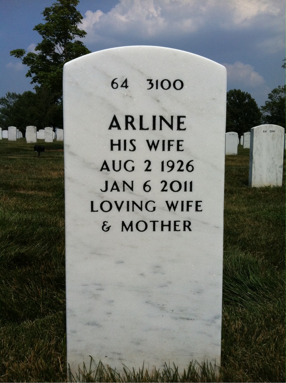 Back of headstone — James Hill