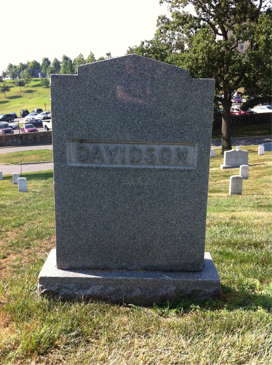 Back of headstone — William Walter Davidson