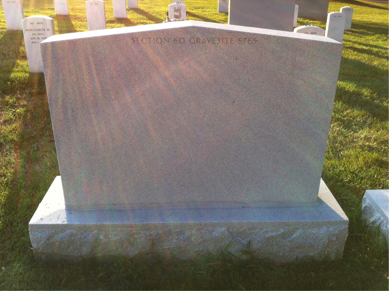 Back of headstone — Joshua Gross