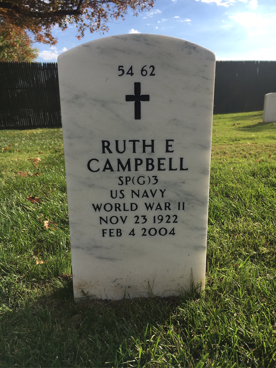 Back of headstone — Robert Campbell