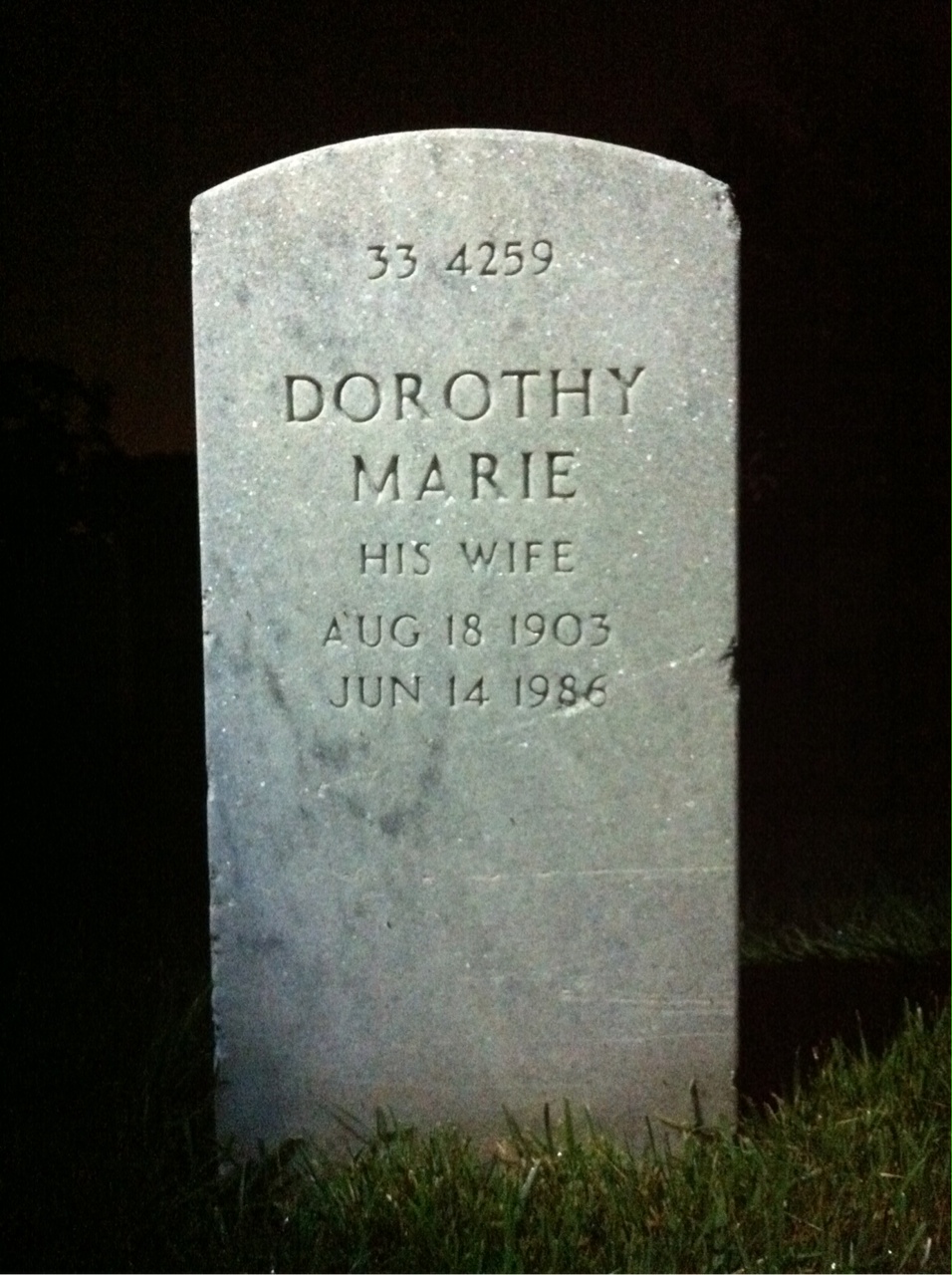 Back of headstone — Clarence Mckay