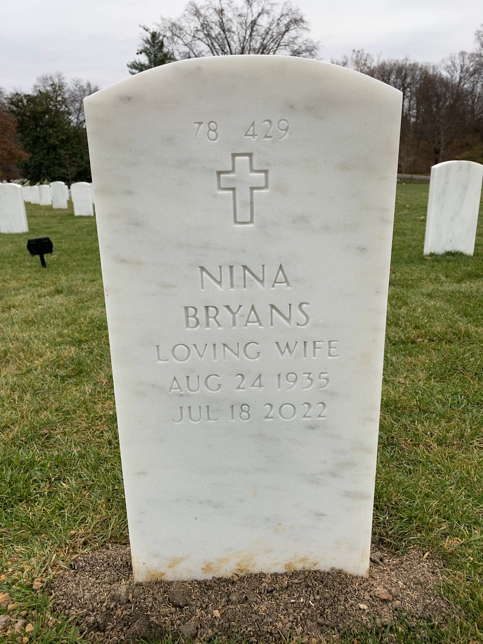Back of headstone — Wallace Alexander Bryans