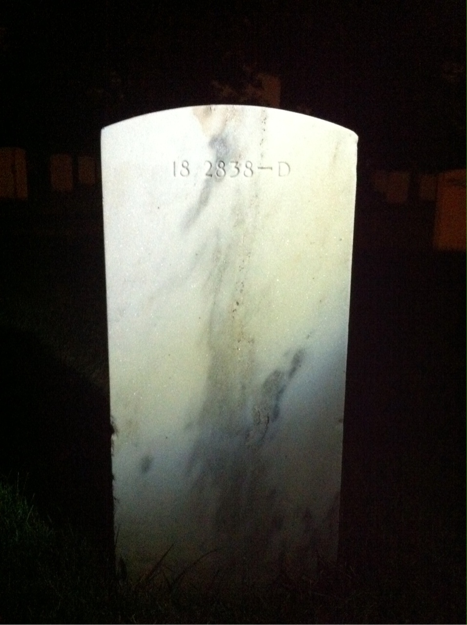 Back of headstone — Alvan Ayer