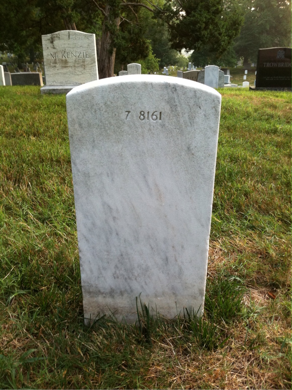 Back of headstone — Frederick Albert