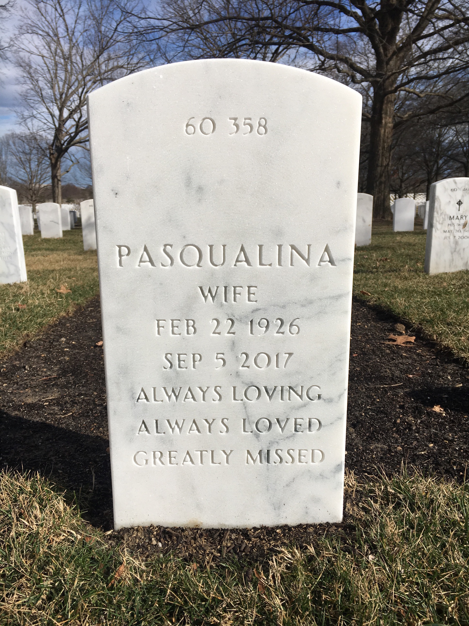 Back of headstone — Theodore Pianko