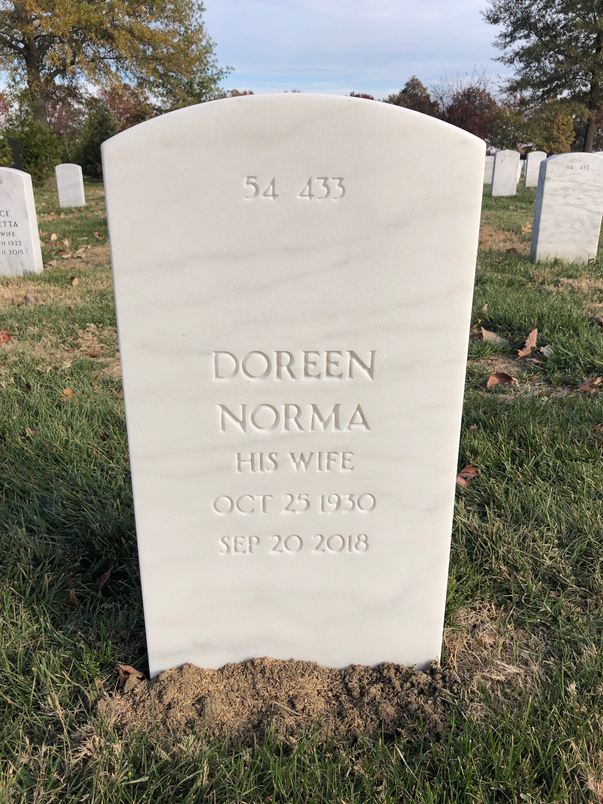 Back of headstone — Edward Weber