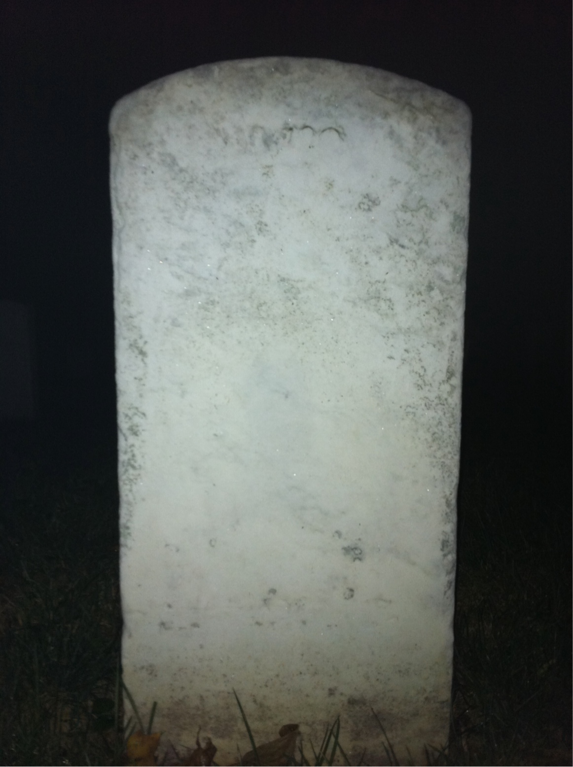 Back of headstone — Anthony Abel