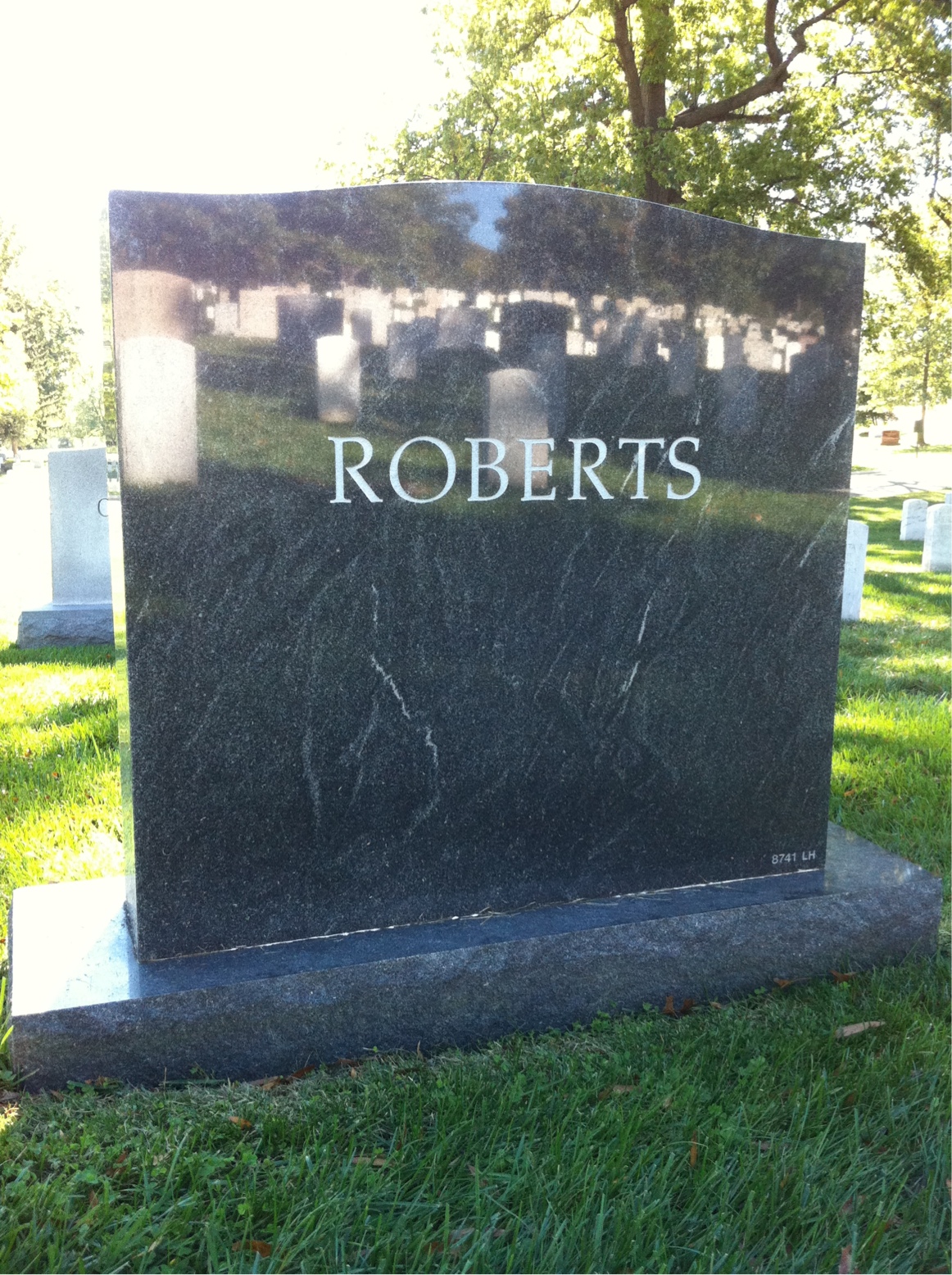 Back of headstone — James Roberts