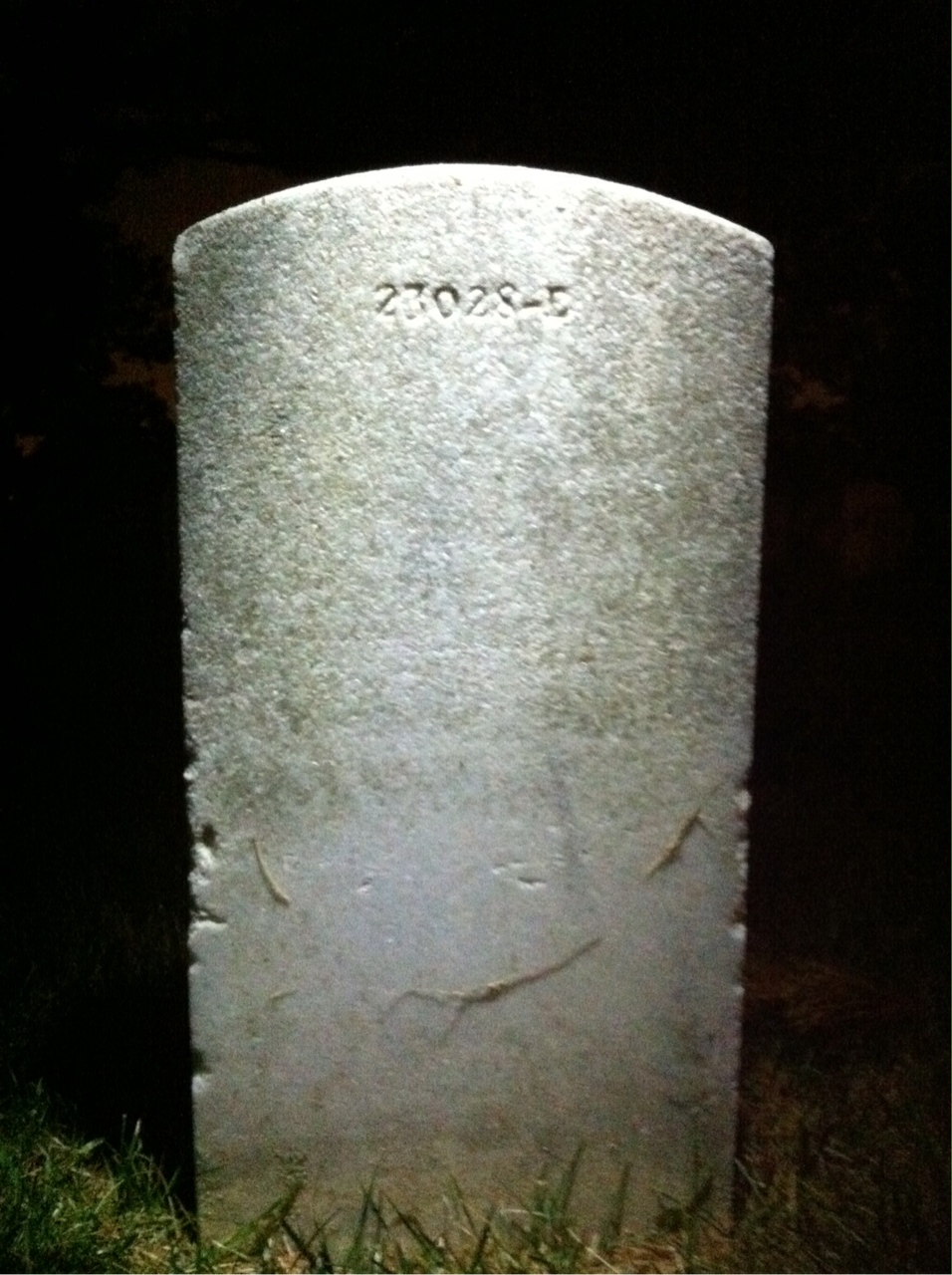 Back of headstone — Fred Morton