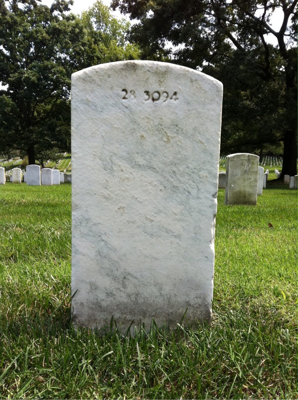 Back of headstone — William J Richards
