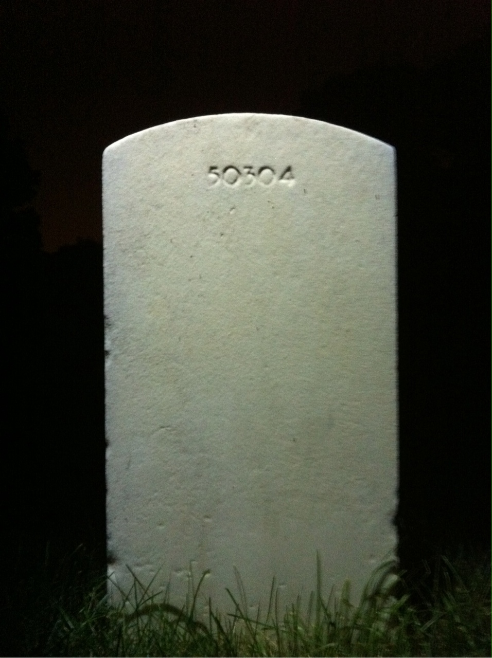 Back of headstone — James Waddell