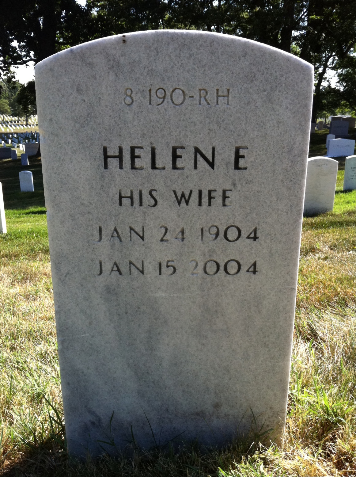 Back of headstone — Fenton Markley