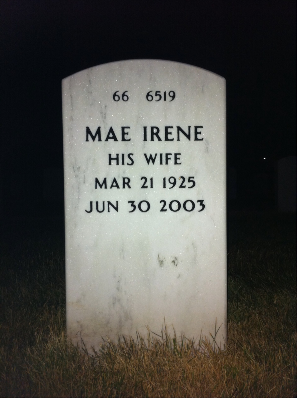 Back of headstone — Paul Bynum