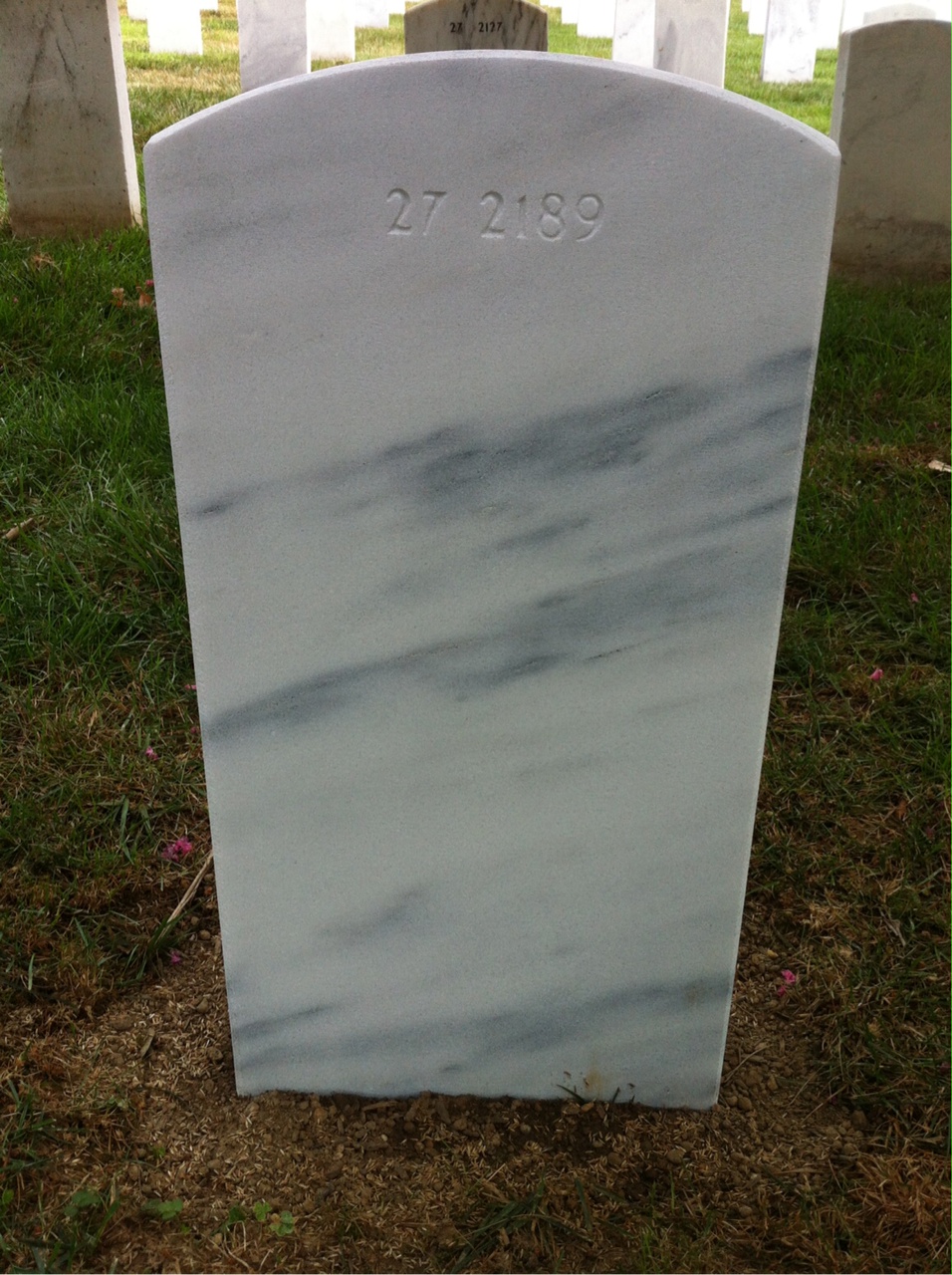 Back of headstone — Robert Allen