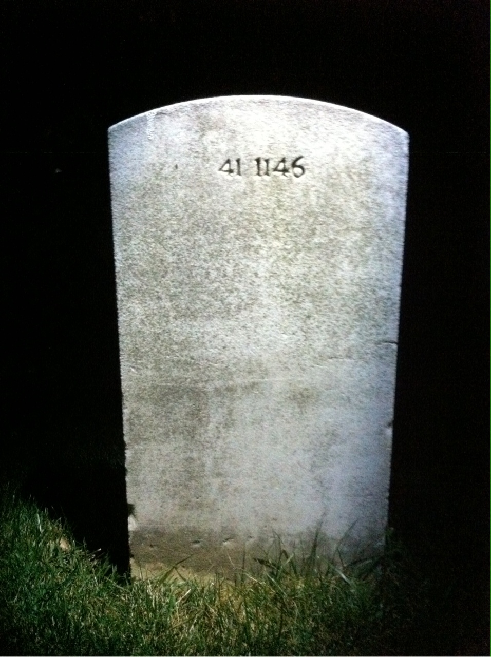 Back of headstone — James Brace