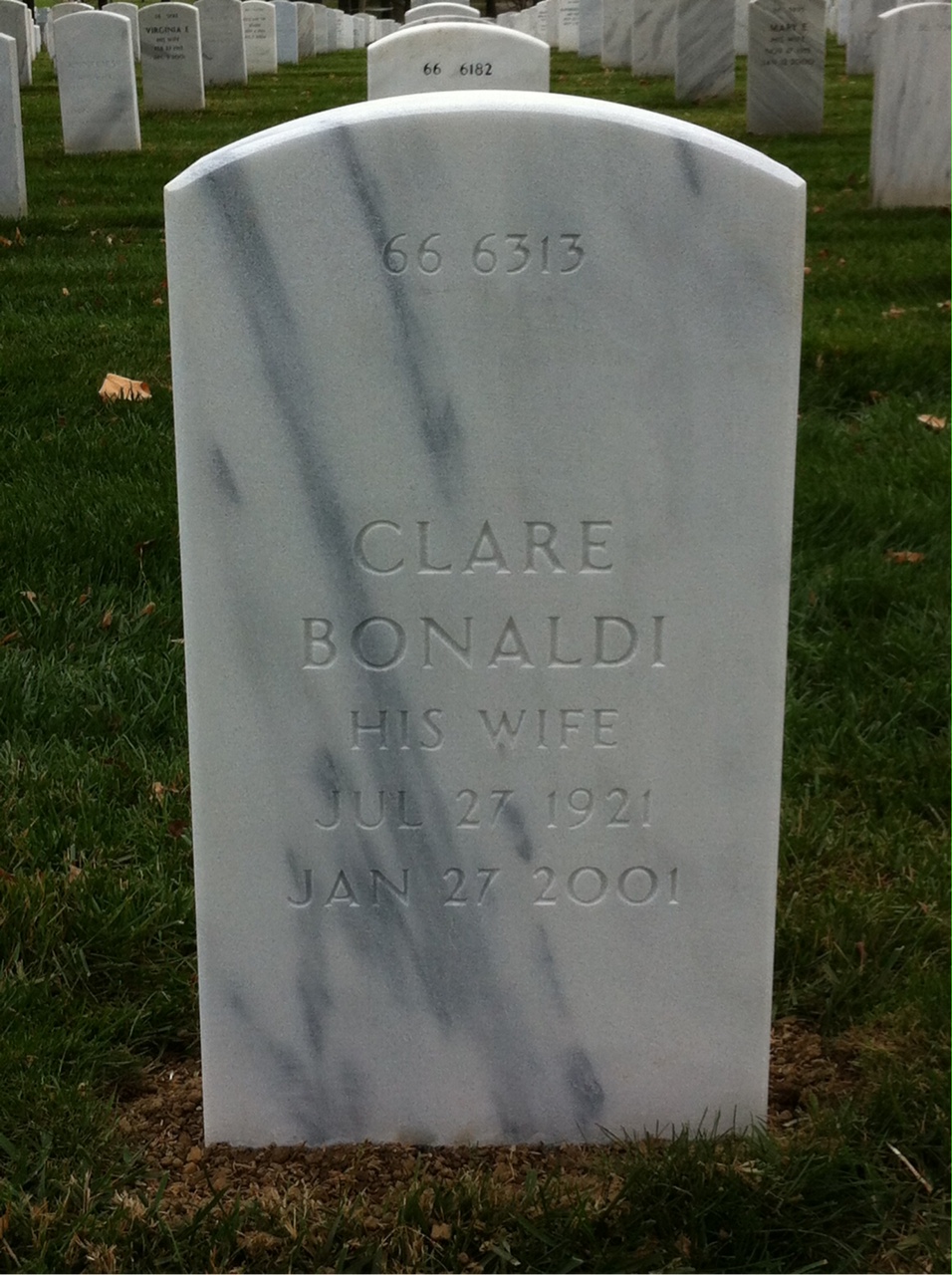 Back of headstone — Anthony Bianco