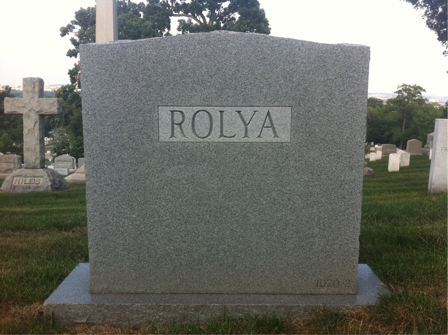 Back of headstone — William Rolya