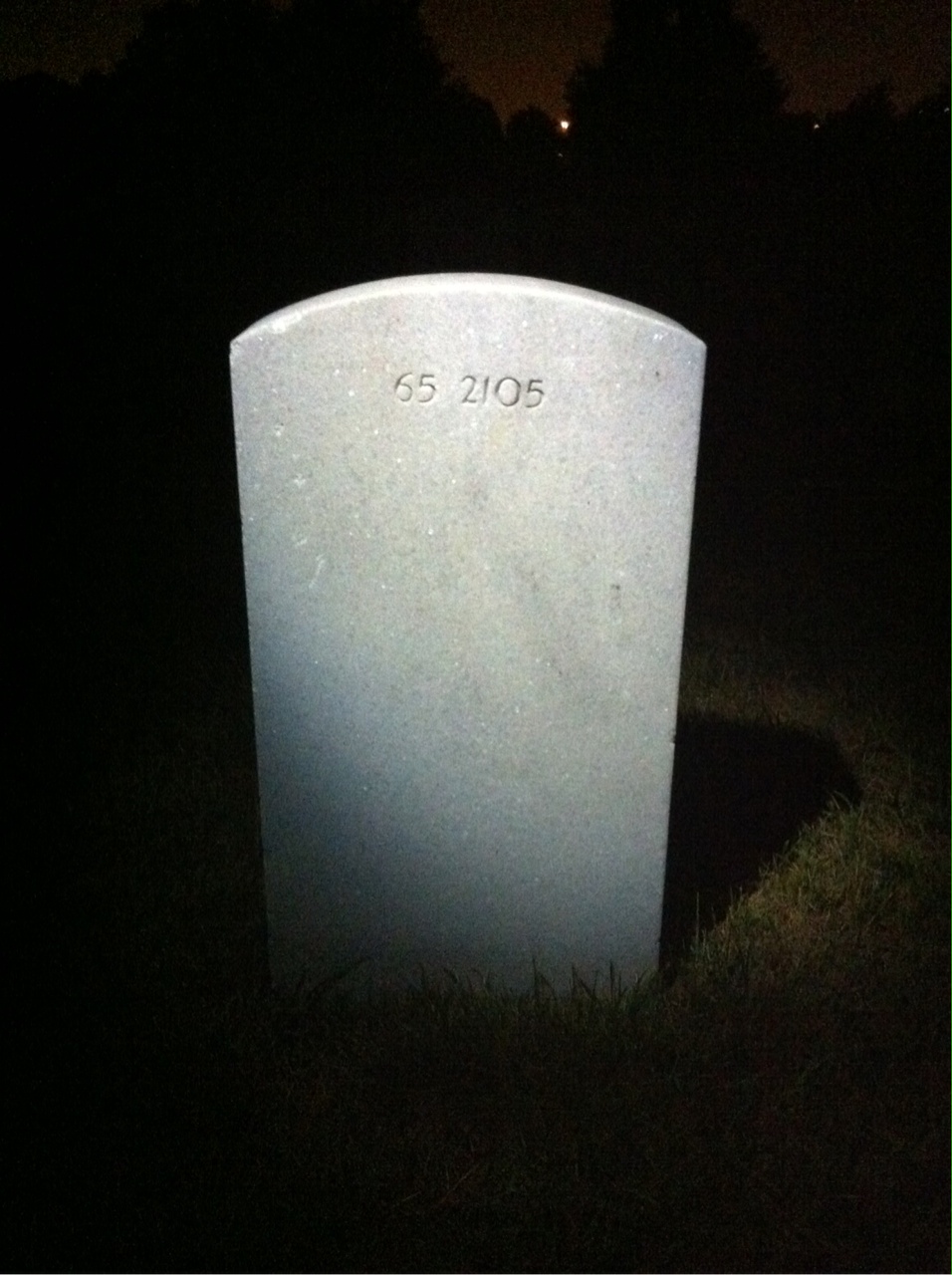 Back of headstone — Frank Moger