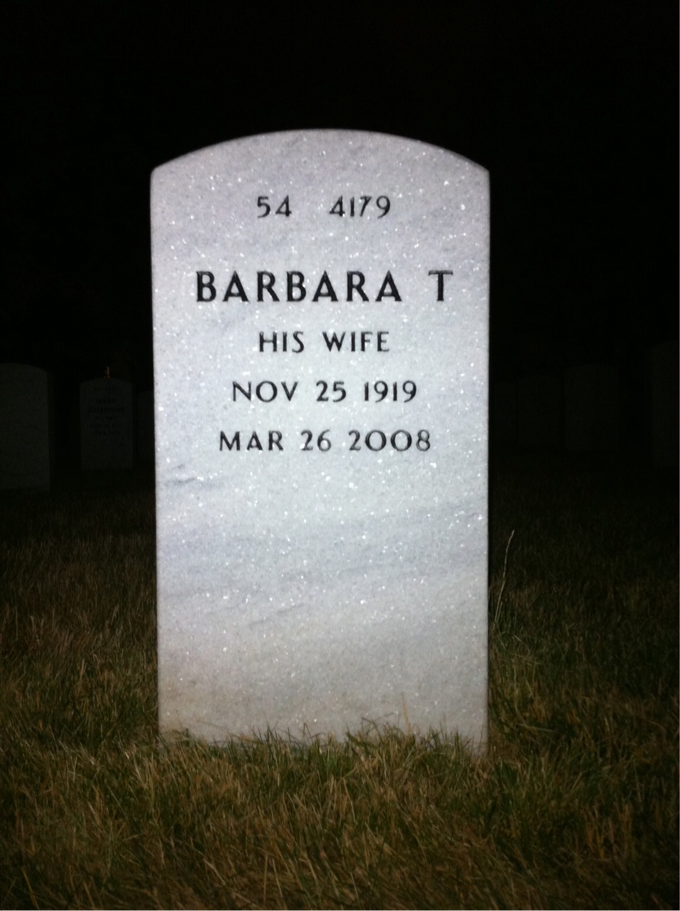 Back of headstone — Donald Richardson